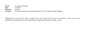 Course: Secured Transactions Date: Fall 2002 Professor: Stewart