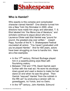Who is Hamlet?