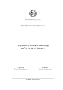 Conglomerate diversification strategy and corporate