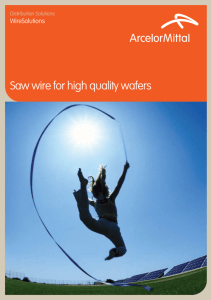Saw wire for high quality wafers - Distribution Solutions