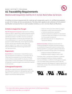 UL Traceability Requirements