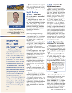 Improving Wire EDM PRODUCTIVITY