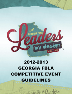 2012-2013 GEORGIA FBLA COMPETITIVE EVENT GUIDELINES