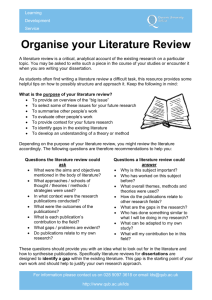 Organise your Literature Review