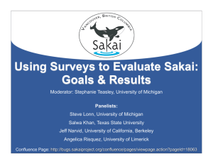 Using Surveys to Evaluate Sakai: Goals & Results