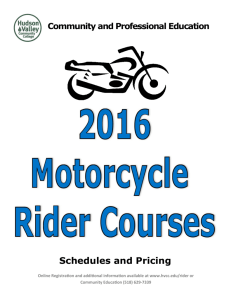 2016 Motorcycle Rider Courses Schedules and Pricing