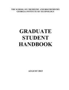 graduate student handbook - School of Chemistry