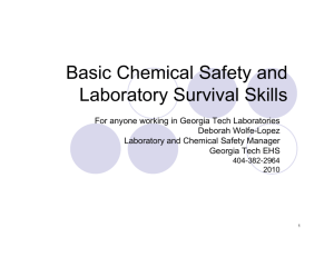 Basic Chemical Safety and Laboratory Survival Skills