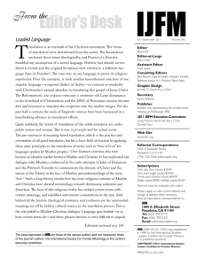 Loaded Language - International Journal of Frontier Missions