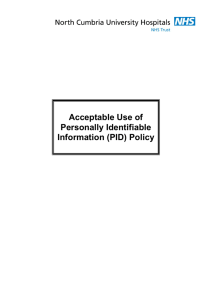 Acceptable Use of Personally Identifiable Information (PID) Policy