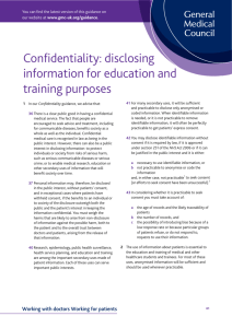 Confidentiality: disclosing information for