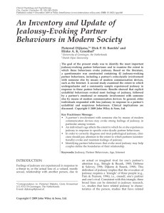 An inventory and update of jealousy-evoking partner