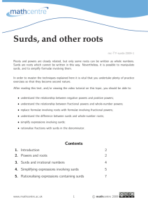 Surds, and other roots
