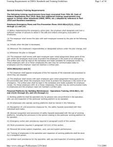 Page 1 of 34 Training Requirements in OSHA Standards and