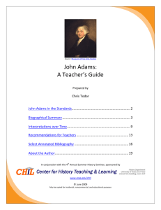 John Adams: A Teacher's Guide - Academics Portal Index > Home