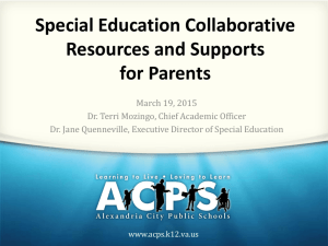 Special Education Collaborative Resources and Supports for Parents