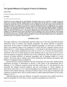 The Spatial Diffusion of Linguistic Features in Oklahoma