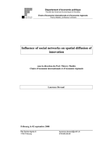Influence of social networks on spatial diffusion of innovation