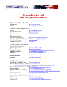 Researching the USA USA-bezogene Recherchen