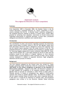 Statewatch analysis The original EU Directive on return (expulsion)