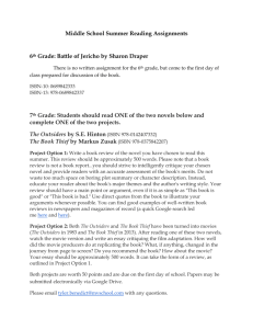 Middle School Summer Reading Assignments 6th Grade: Battle of