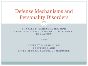 Defense Mechanisms and Personality Disorders