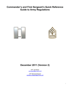 Commander's and First Sergeant's Quick Reference Guide to Army