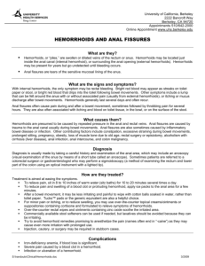 hemorrhoids and anal fissures - University of California, Berkeley