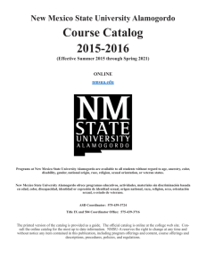 Course Catalog 2015-2016 - New Mexico State University