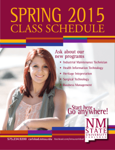 CLASS SCHEDULE - New Mexico State University