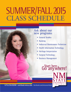 class schedule - New Mexico State University