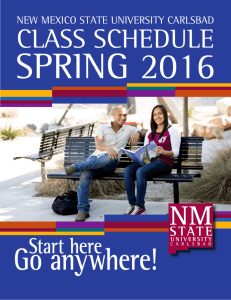 Spring 2016 PDF Schedule - New Mexico State University