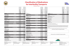 Classification of Medications for Interfacility Transports