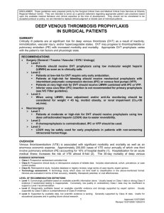 deep venous thrombosis prophylaxis