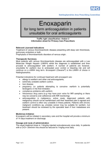 Enoxaparin information sheet