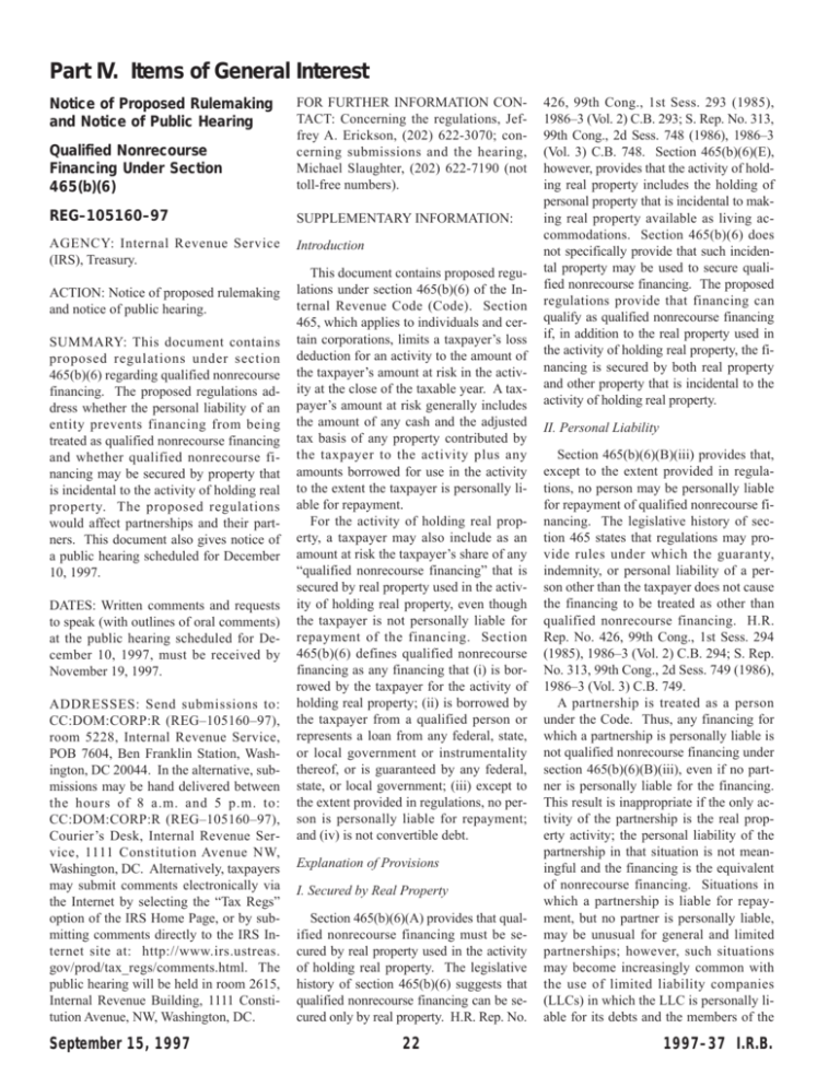 Examples Of Qualified Nonrecourse Financing