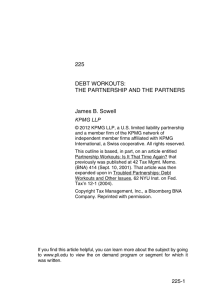 Debt Workouts: The Partnership and the Partners