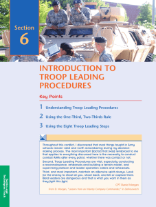 INTRODUCTION TO TROOP LEADING PROCEDURES