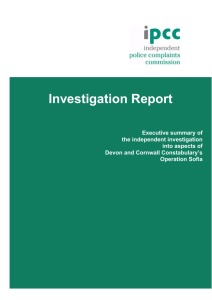 Investigation Report - Independent Police Complaints Commission