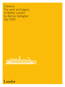Classics The work and legacy of Walter Landor by Bernie