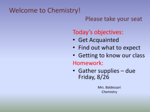 Welcome to Chemistry! - Beachwood City Schools