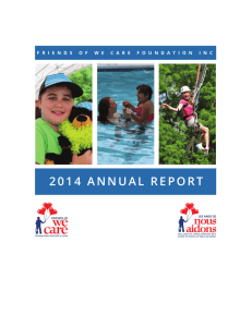 2014 ANNUAL REPORT - Friends of We Care