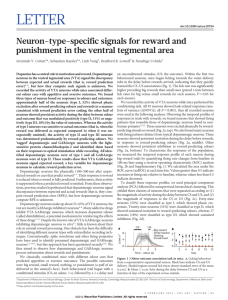 Neuron-type-specific signals for reward and punishment in the