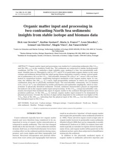 Organic matter input and processing in two contrasting North Sea