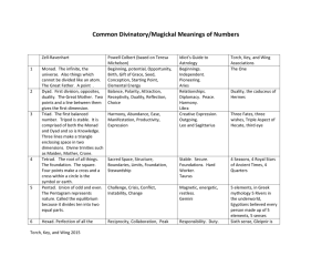 Common Divinatory/Magickal Meanings of Numbers