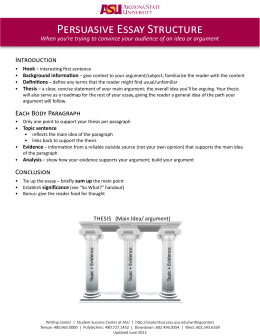Good Science Essay Topics Persuasive Essay Structure Tutoring And Writing Centers Examples Of Essays For High School also Thesis Statement For Definition Essay Persuasive Essay Revision Checklist English Is My Second Language Essay