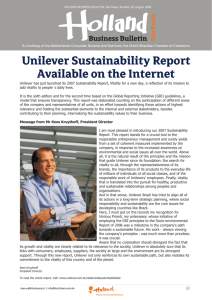 Unilever Sustainability Report Available on the Internet