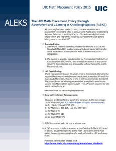 UIC Math Placement Policy 2015
