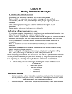 Lecture 21 Writing Persuasive Messages