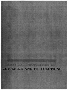 Physical Properties of Glycerine and its Solutions
